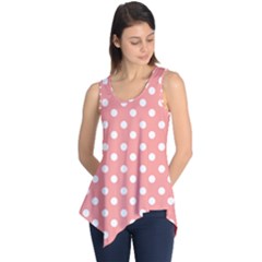 Coral And White Polka Dots Sleeveless Tunic by GardenOfOphir