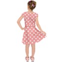 Coral And White Polka Dots Kids  Short Sleeve Dress View2