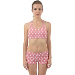 Coral And White Polka Dots Back Web Gym Set by GardenOfOphir