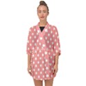 Coral And White Polka Dots Half Sleeve Chiffon Kimono View1