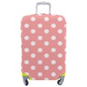 Coral And White Polka Dots Luggage Cover (Medium) View1