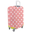 Coral And White Polka Dots Luggage Cover (Medium) View2