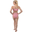 Coral And White Polka Dots Tied Up Two Piece Swimsuit View2