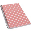 Coral And White Polka Dots 5.5  x 8.5  Notebook View1