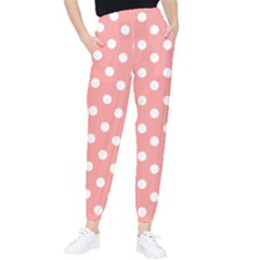 Coral And White Polka Dots Tapered Pants by GardenOfOphir