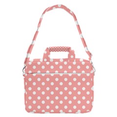 Coral And White Polka Dots Macbook Pro 13  Shoulder Laptop Bag  by GardenOfOphir