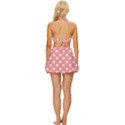 Coral And White Polka Dots Vintage Style Bikini Top and Skirt Set  View4