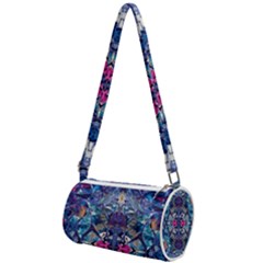 Denim On Pour Mini Cylinder Bag by kaleidomarblingart