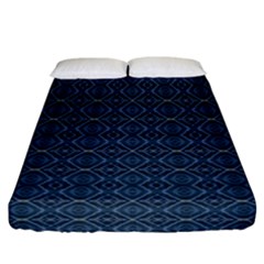 Blue Diamonds Motif Fancy Pattern Design Fitted Sheet (california King Size) by dflcprintsclothing