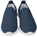 Blue Diamonds Motif Fancy Pattern Design Kids  Slip On Sneakers View1