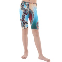 Fractal Spiral Art Math Abstract Kids  Mid Length Swim Shorts by Ravend