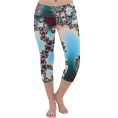 Fractal Spiral Art Math Abstract Capri Yoga Leggings by Ravend