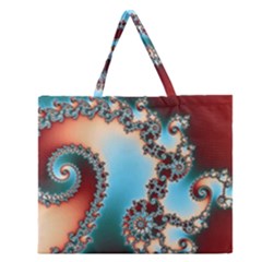 Fractal Spiral Art Math Abstract Zipper Large Tote Bag by Ravend