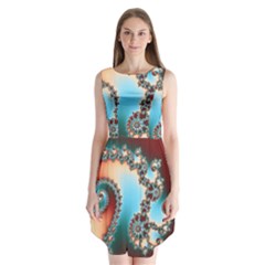 Fractal Spiral Art Math Abstract Sleeveless Chiffon Dress   by Ravend