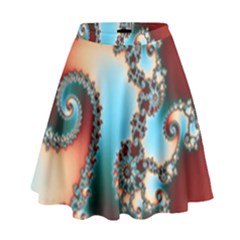 Fractal Spiral Art Math Abstract High Waist Skirt by Ravend