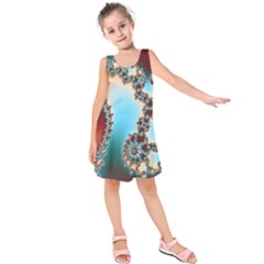 Fractal Spiral Art Math Abstract Kids  Sleeveless Dress by Ravend