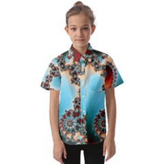 Fractal Spiral Art Math Abstract Kids  Short Sleeve Shirt by Ravend