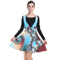 Fractal Spiral Art Math Abstract Plunge Pinafore Dress by Ravend