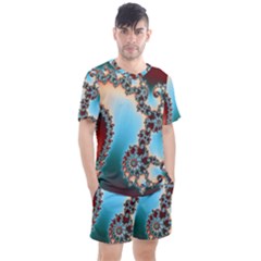 Fractal Spiral Art Math Abstract Men s Mesh Tee And Shorts Set