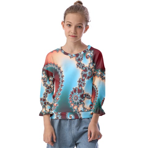 Fractal Spiral Art Math Abstract Kids  Cuff Sleeve Top by Ravend