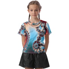 Fractal Spiral Art Math Abstract Kids  Front Cut Tee by Ravend