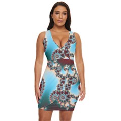 Fractal Spiral Art Math Abstract Draped Bodycon Dress by Ravend