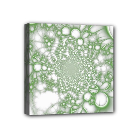 Green Abstract Fractal Background Texture Mini Canvas 4  X 4  (stretched) by Ravend