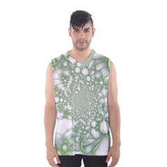 Green Abstract Fractal Background Texture Men s Basketball Tank Top by Ravend