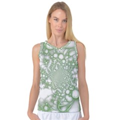 Green Abstract Fractal Background Texture Women s Basketball Tank Top by Ravend