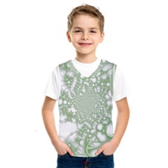 Green Abstract Fractal Background Texture Kids  Basketball Tank Top by Ravend