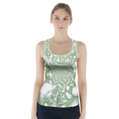 Green Abstract Fractal Background Texture Racer Back Sports Top by Ravend