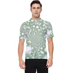 Green Abstract Fractal Background Texture Men s Short Sleeve Rash Guard by Ravend