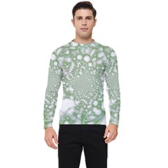 Green Abstract Fractal Background Texture Men s Long Sleeve Rash Guard by Ravend