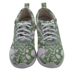 Green Abstract Fractal Background Texture Women Athletic Shoes by Ravend