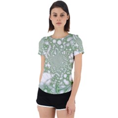 Green Abstract Fractal Background Texture Back Cut Out Sport Tee by Ravend