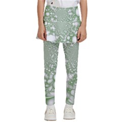 Green Abstract Fractal Background Texture Kids  Skirted Pants by Ravend