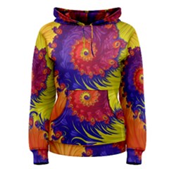 Fractal Spiral Bright Colors Women s Pullover Hoodie by Ravend