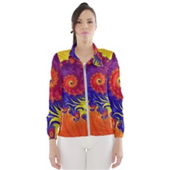 Fractal Spiral Bright Colors Women s Windbreaker by Ravend