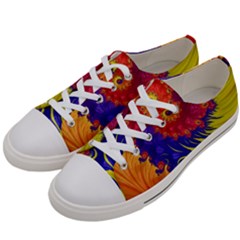 Fractal Spiral Bright Colors Men s Low Top Canvas Sneakers by Ravend