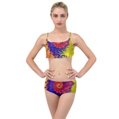 Fractal Spiral Bright Colors Layered Top Bikini Set by Ravend