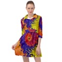 Fractal Spiral Bright Colors Mini Skater Shirt Dress View1