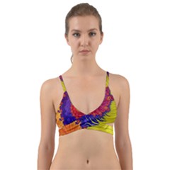 Fractal Spiral Bright Colors Wrap Around Bikini Top by Ravend