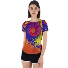 Fractal Spiral Bright Colors Back Cut Out Sport Tee by Ravend