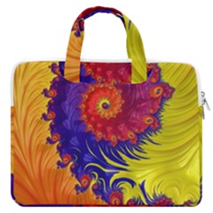 Fractal Spiral Bright Colors Macbook Pro 16  Double Pocket Laptop Bag  by Ravend