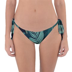 Green Nature Bohemian Painting Leaves Foliage Reversible Bikini Bottoms by Ravend