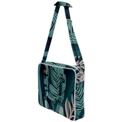 Green Nature Bohemian Painting Leaves Foliage Cross Body Office Bag by Ravend