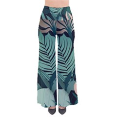 Green Nature Bohemian Painting Leaves Foliage So Vintage Palazzo Pants by Ravend