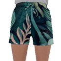 Green Nature Bohemian Painting Leaves Foliage Sleepwear Shorts View1