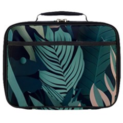 Green Nature Bohemian Painting Leaves Foliage Full Print Lunch Bag by Ravend