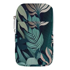 Green Nature Bohemian Painting Leaves Foliage Waist Pouch (small) by Ravend